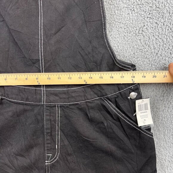 New HT Denim Shortalls Black Denim Bib Overalls SZ XL - Picture 6 of 12